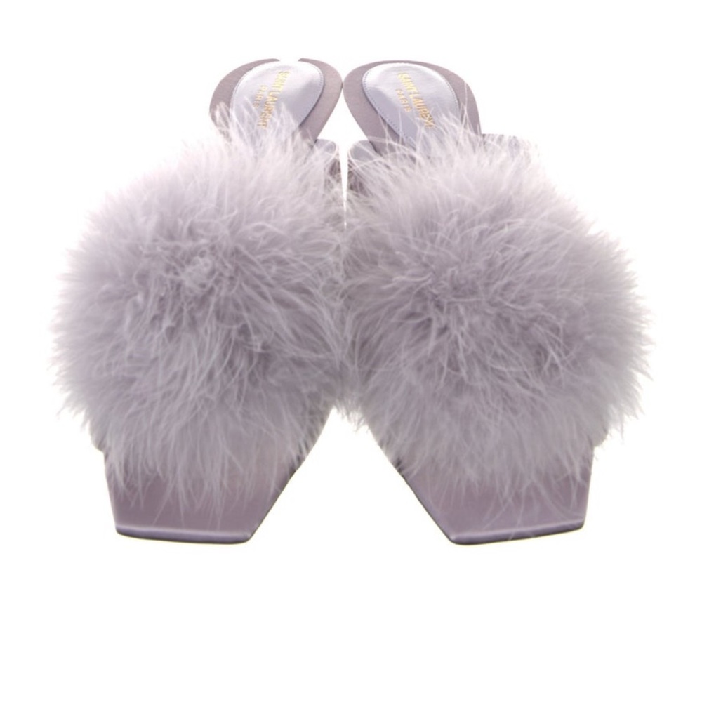 Saint Laurent Feather Embellished Mules - Picture 2 of 5